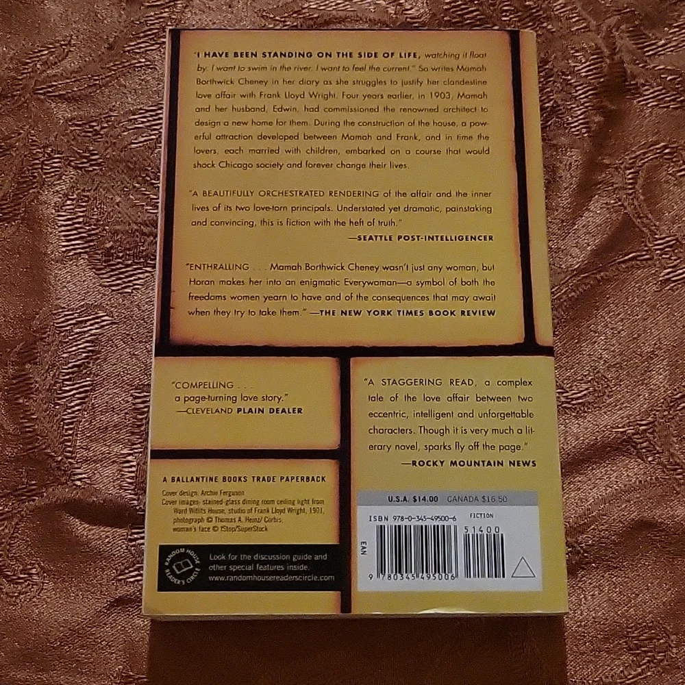 Loving Frank   By Nancy Horan. paperback book